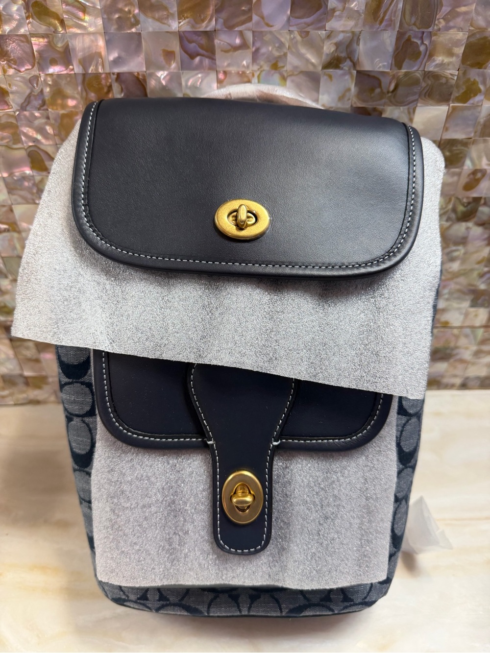 Brand-new Coach Heritage Pack in Signature Chambray, style C4031